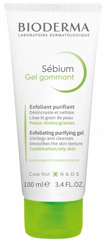 BIODERMA tootepilt, Sebium Gel gommant 100ml, shower foaming gel for oily skin